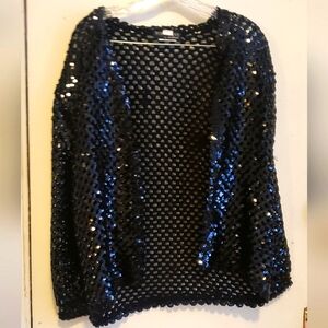 Vintage 70's Black Sequin Cardigan